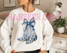 Load image into Gallery viewer, Baby’s Blue Cowboy Boots DTF Transfer