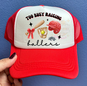 Busy Raising Ballers - Softball - DTF Transfer