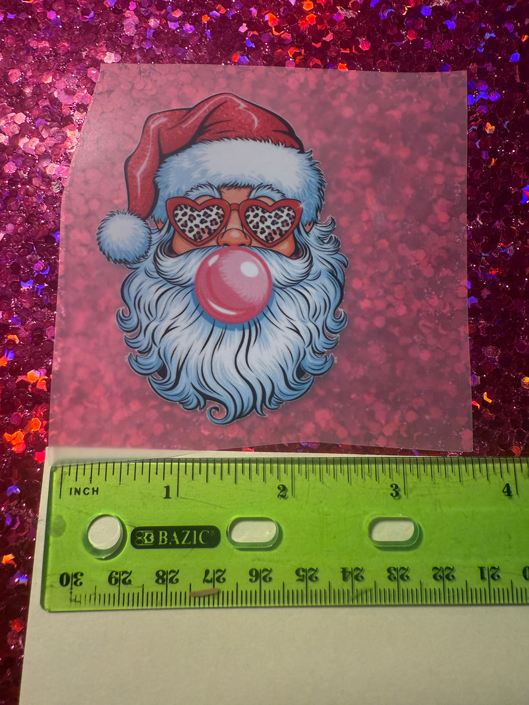 Bubblegum Santa DTF Transfer