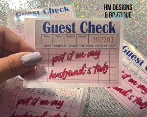 Husband’s Tab Check DTF Transfer