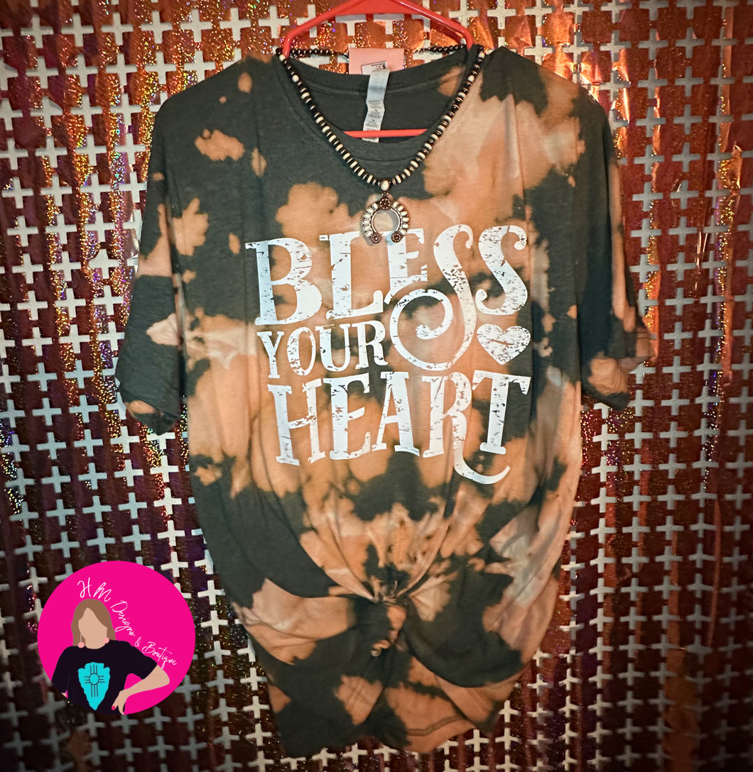 Bless Your Heart Bleached Tee