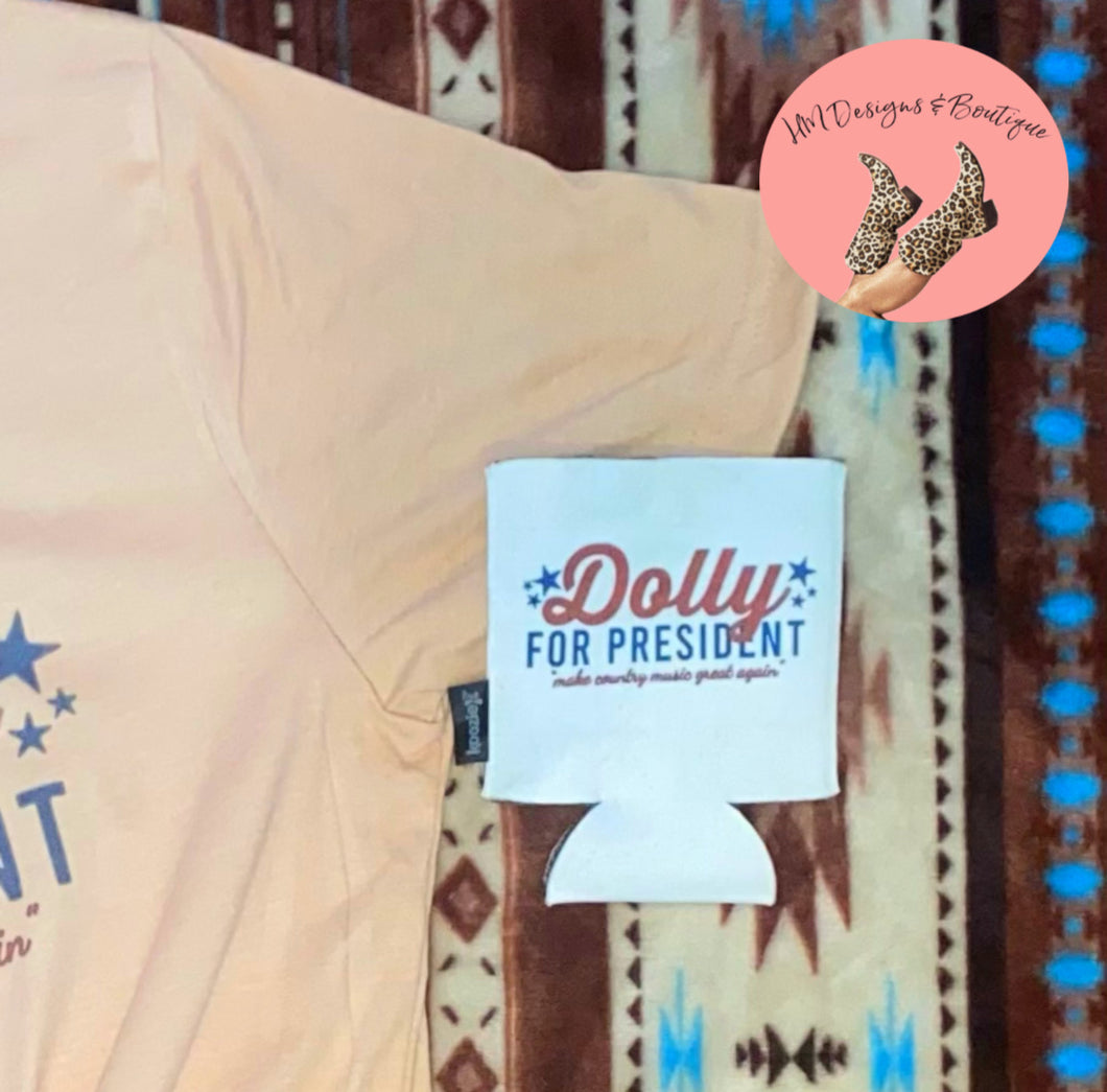 Dolly for President Can Cooler