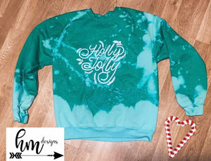 Holly Jolly Distressed Pullover