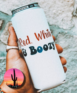 Red, White & Boozy Can Cooler